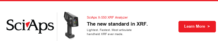 SciAps X-550 XRF Analyzer — The new standard in XRF. Lightest, fastest, most articulate handheld XRF ever made.